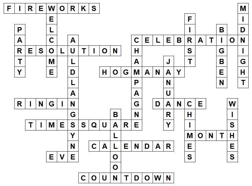 new year crossword solution